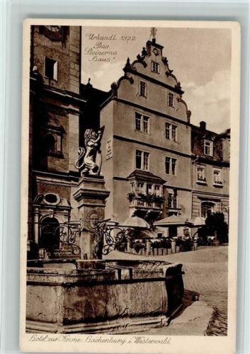 Hachenburg Hotel zur Krone Brunnen Das Steinerne Haus