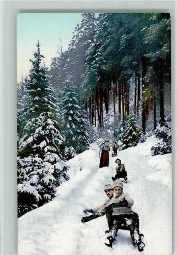 Photochromie - Rodelpartie - Wintersport AK