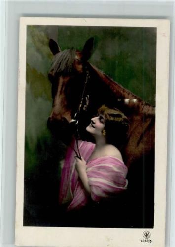 Serie 7367-5 handcoloriert - Frau mit Pferd AK NPG 1926 Foto AK
