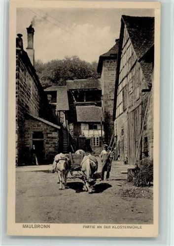 Maulbronn Partie an der Klostermühle Ochsenkarren