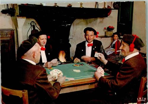 1967 Floklore Bigourdan Trachten Kartenspieler AK