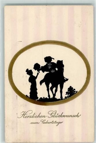 Geburtstag AK Glückwunsch Scherenschnitt 1921 Prägedruck