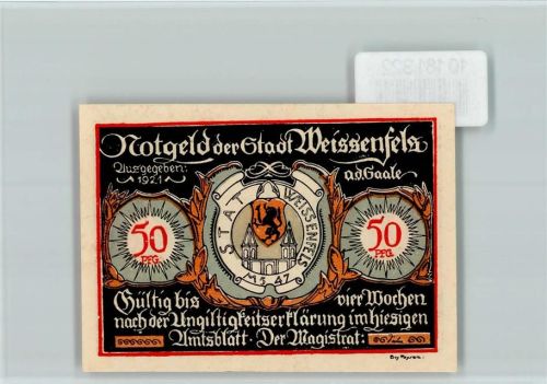 Weißenfels Notgeld Schuhe