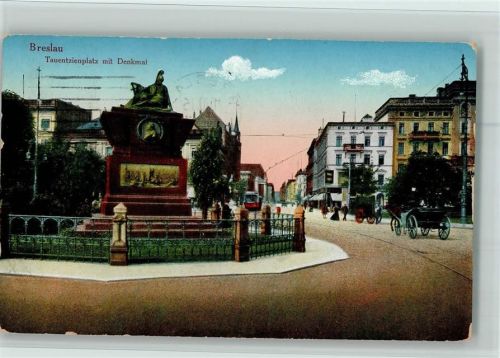 Breslau Tauentzienplatz mit Denkmal