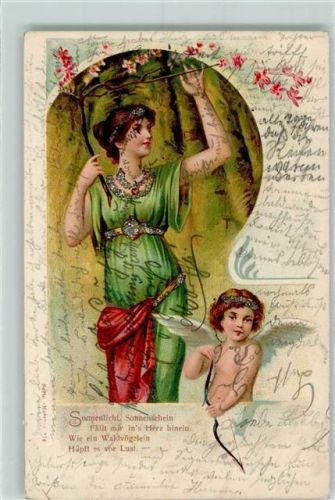 1901 AK mit Glimmerauflage Jugendstil