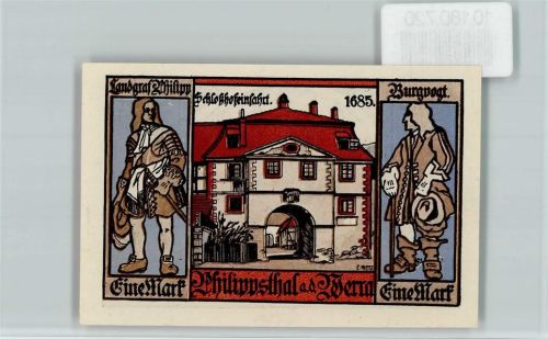 Philippsthal Notgeld Landgraf Philipp Burgvogt Schloßhofeinfahrt
