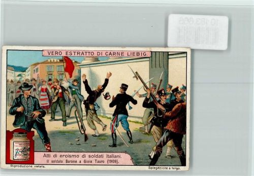 Atti di eroismo di soldati italiani anno 1909 Sammelbild Liebig