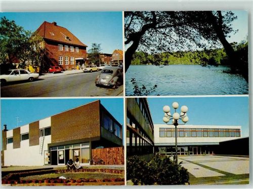 25451 W2085 Quickborn , Kr Pinneberg - Postamt Bahnhofstraße Eisensee Jugendcentrum Gymnasium VW Käfer