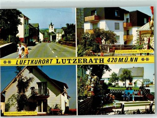 Lutzerath Rückseite mit Abschürfungen bzw Kleberesten Ferienhäuser Anja und Claudia