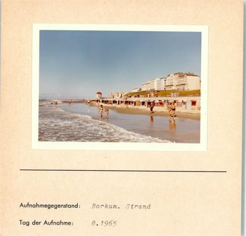 Borkum Strand Foto montiert auf Karton