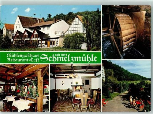 Salzböden Rückseite mit Abschürfungen bzw Kleberesten Gasthaus Schmelzmühle