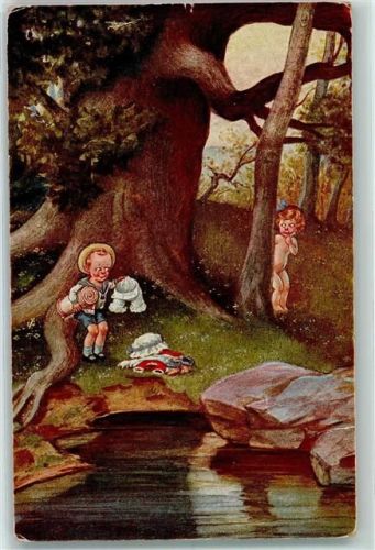 sign. H. Zahl Kinderpoesie nacktes Kind