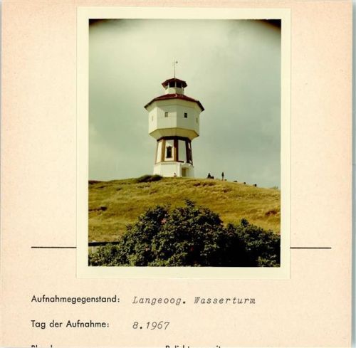 Langeoog Wasserturm Foto montiert auf Karton