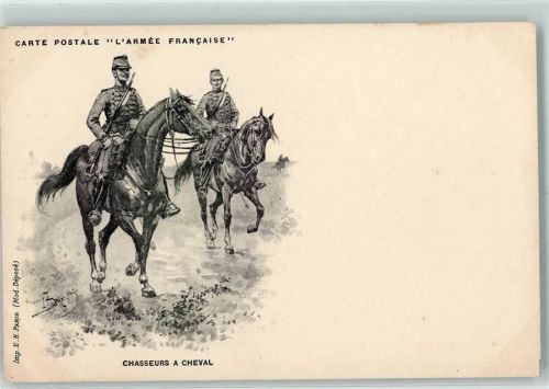 Französische Armee Chasseur a Cheval Soldaten auf dem Pferd sign.