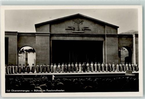 Oberammergau 1934 Bühne im Passionstheater Schauspieler