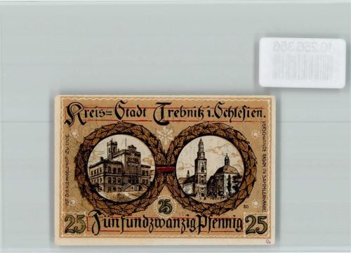 Trebnitz Notgeld Kirche Rathaus Rahmen