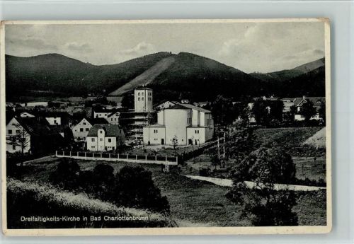 Bad Charlottenbrunn 1935 Dreifaltigkeits-Kirche, Häuser - Schlesien