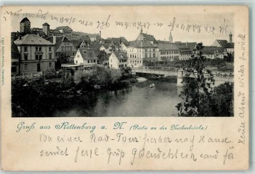 Rottenburg 1904 Partie an der Neckarbrücke