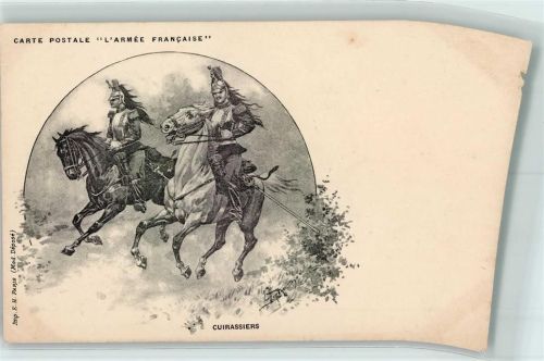 Französische Armee Cuirassiers Soldaten auf dem Pferd sign.
