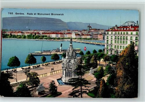 Genève Genf Monument Brunswick Raddampfer 1913