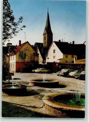 Saulgau Rückseite mit Abschürfungen bzw Kleberesten Springbrunnen