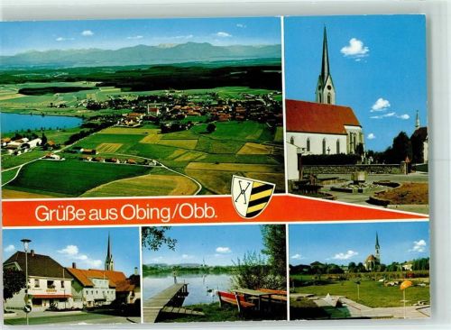 83119 W8201 Obing - Kirche Seesteg Minigolf Rückseite mit Abschürfungen bzw Kleberesten