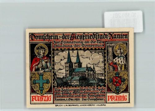 Xanten Notgeld Dom Nibelungenschatz
