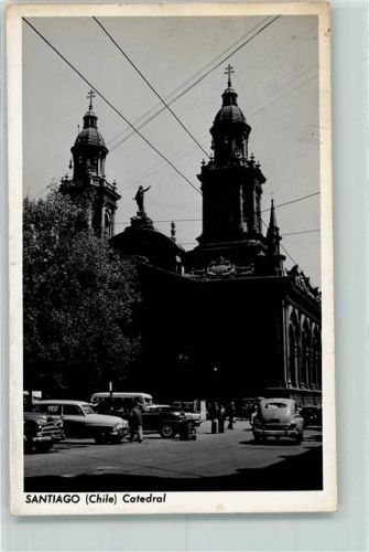 Santiago 1958 Catedral Autos AK