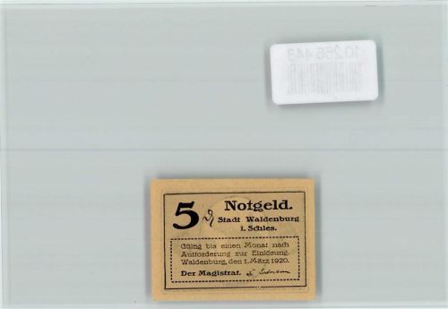 Waldenburg Notgeld 5 Pfennig