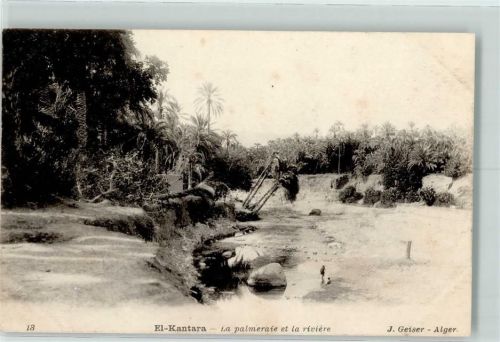 El Qantara 1906 La palmeraie et la riviere AK