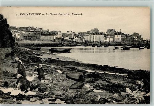 Douarnenez 1915 Le Grand Port et les Plomarchs - Laveuses - Wäsche waschen AK