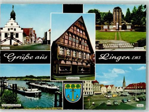 Lingen Rathaus Ehrenmal Dormund Ems Kanal Marktplatz Fachwerkhaus