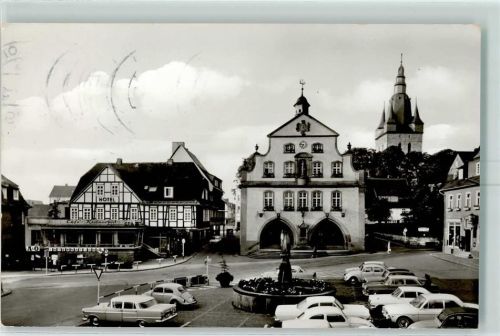 Brilon Marktplatz Marktbrunnen Cafe