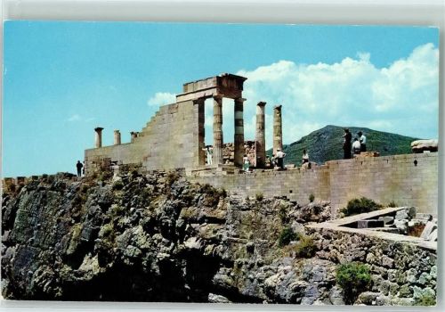 Rhodos 1968 Tempel of Lindos Minerva AK