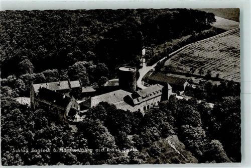 Hammelburg Schloß Saaleck Weinrestaurant Fliegeraufnahme