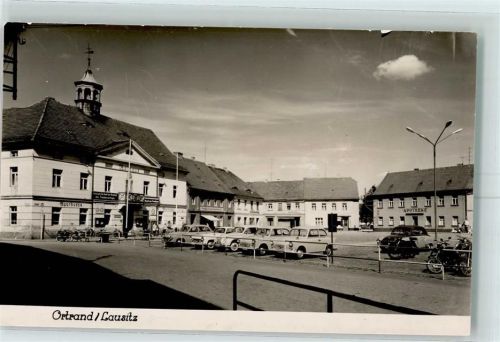 Ortrand Rückseite mit Abschürfungen bzw Kleberesten Marktplatz Apotheke Rathaus