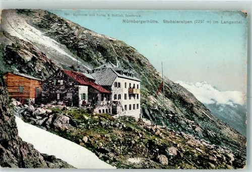 Nürnberger Hütte Stubaieralpen im Langental Beschreibung aufgeklebt