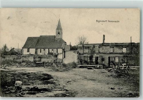 Bignicourt 1915 Kirche Feldpost WK I nr. 55