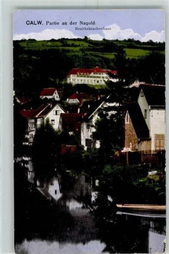 Calw 1916 Partie an der Nagold