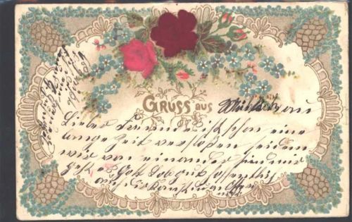 1903 Prägedruck Rosen AK