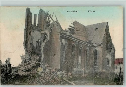 Le Maisnil 1916 Kirche Feldpost WK I 6.Reserve-Division