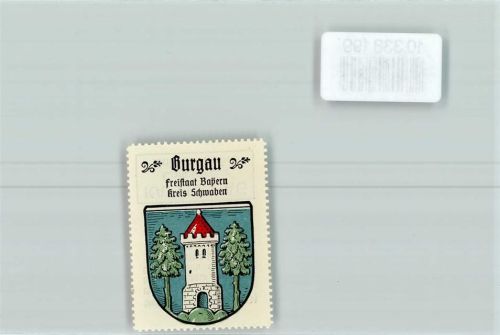 89331 W8872 Burgau , Schwab Gebrauchsspuren Wappen Vignette