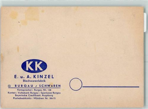 Burgau Karte Kinzel Blechwarenfabrik
