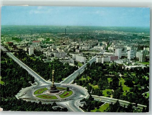 Tiergarten Fliegeraufnahme Siegessäule im Hansaviertel