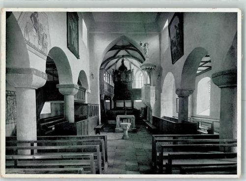 Oberlenningen Martinskirche Innen vor der Erneuerung 1932