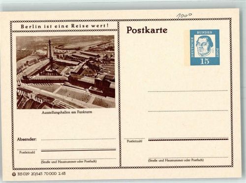 Westend Ausstellungshallen Funkturm Postkarte