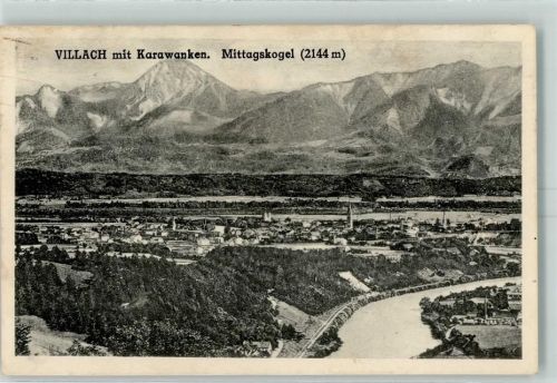 Villach-Innere Stadt 1907 mit Karawanken Mittagskogel