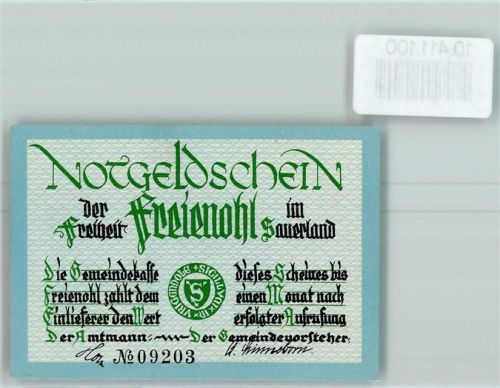 Freienohl Notgeld