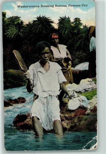 Washerwoman Breaking Buttons , Panama City