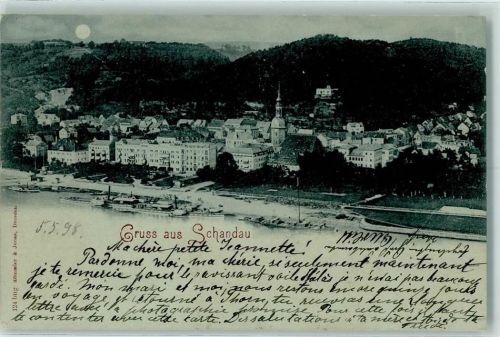 Bad Schandau 1898 Gruss aus Mondschein